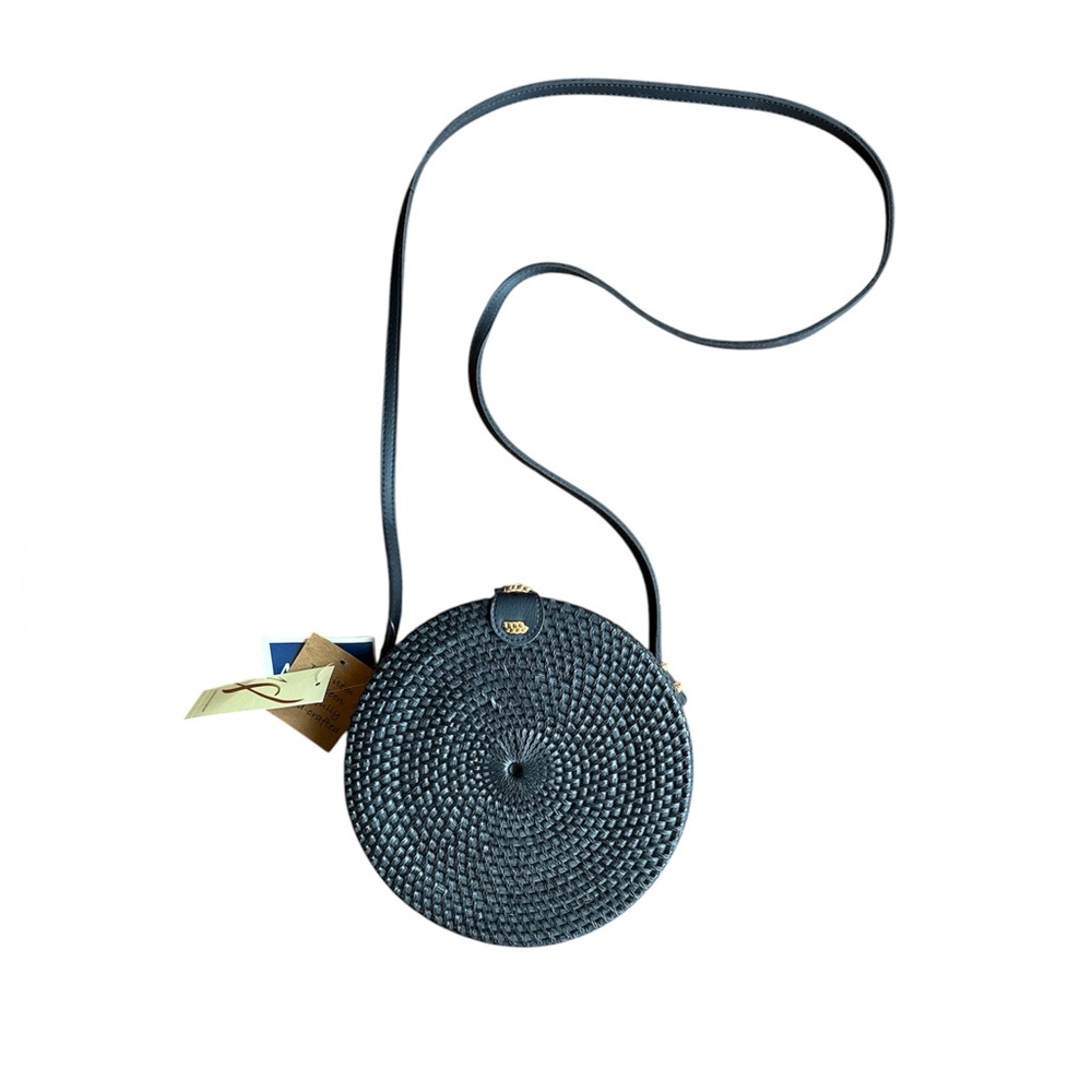 Collection 18 Rattan Black Woven Round Bag